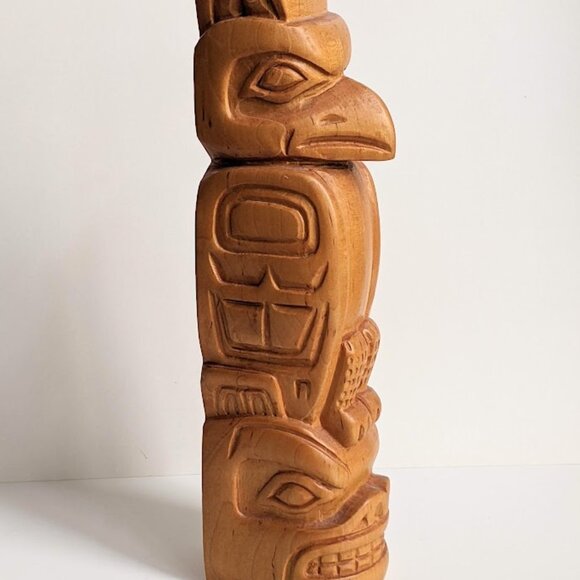 Native American Tribal Totem Pole by J Michael 12.2"